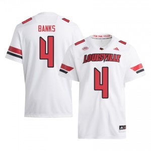 UofL TJ Banks #4 White Jersey | Essential Stitched NCAA Football Men Apparel 12732641