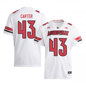 White Trent Carter #43 UofL Jersey | Men High School Football Limited Stitched 34809020