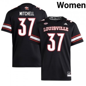 Anderson Mitchell #37 Louisville Cardinals Jersey | Gameday Black College Football Women Embroidery 26571653