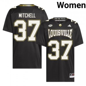 #37 Anderson Mitchell UL Cardinals Black For the Ville Jersey | Authentic Stitched Women Player Football Gear 30846623