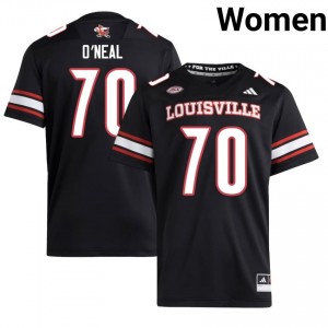 Anwar O'neal #70 Louisville Cardinals Jersey | Iconic Black College Football Women Embroidery 89773877
