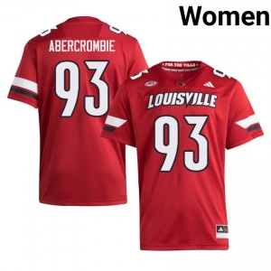 #93 Bailey Abercrombie UofL Red Jersey | Classic Swen Women Player Football Gear 52191826