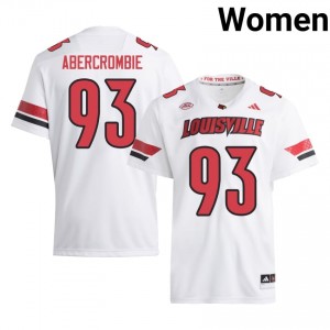 UL Cardinals Bailey Abercrombie #93 White Jersey | Pro Cut Stitched NCAA Football Women Apparel 30579630