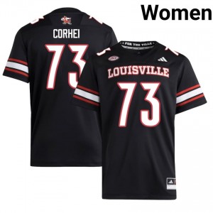 Black Ben Corhei #73 Louisville Cardinals Jersey | Women High School Football Moisture Wicking Embroidery 89294329