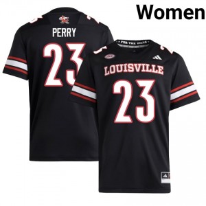 Top-Tier Benjamin Perry #23 UofL Black Jersey | Women University Football Embroidery Fan Gear 90938365
