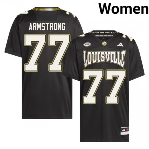 #77 Bruce Armstrong UL Cardinals Black For the Ville Jersey | Authentic Stitched Women Player Football Gear 59013549