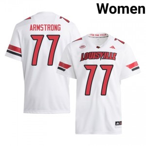 Cardinals Bruce Armstrong #77 White Jersey | Premium Stitched NCAA Football Women Apparel 98872245