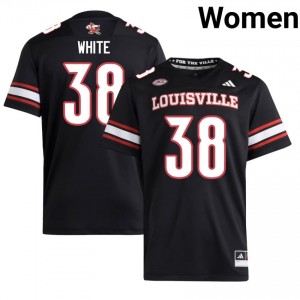 Durable Cam White #38 Cardinals Black Jersey | Women University Football Embroidery Fan Gear 40029607