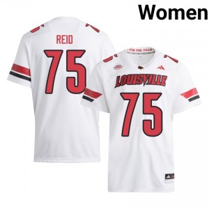 Louisville Cameron Gorin #75 White Jersey | Premium Stitched NCAA Football Women Apparel 88543975