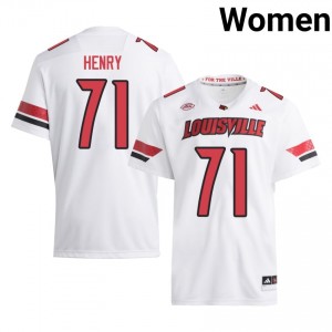 Cason Henry #71 Louisville Cardinals Jersey | Gameday White College Football Women Stitched 47636598