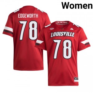 #78 Charlie Edgeworth Louisville Red Jersey | Elite Swen Women Player Football Gear 90062048