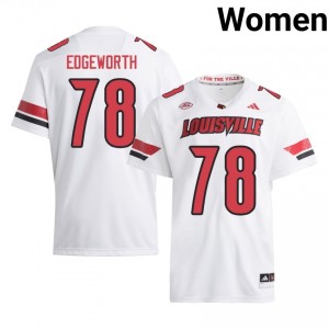 Cards Charlie Edgeworth #78 White Jersey | Genuine Stitched NCAA Football Women Apparel 85067304