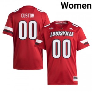 Custom #00 UL Cardinals Jersey | Iconic Red College Football Women Stitch 21771551