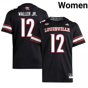 Cards DJ Waller Jr. #12 Black Jersey | Genuine Embroidery NCAA Football Women Apparel 94714526