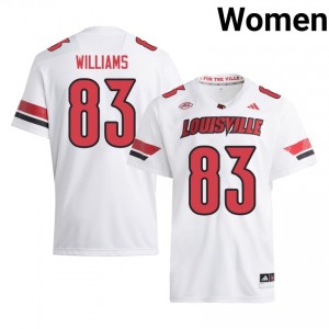 #83 DJ Williams Louisville Cardinals White Jersey | Alumni Stitched Women Player Football Gear 25875385