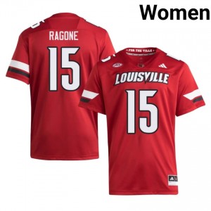 Officially Licensed Dave Ragone #15 Louisville Cardinals Red Jersey | Women University Football Stitch Fan Gear 89404187