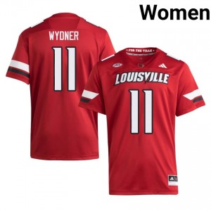Durable Davin Wydner #11 Louisville Red Jersey | Women University Football Swen Fan Gear 69571550