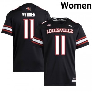 #11 Davin Wydner UofL Black Jersey | Classic Embroidery Women Player Football Gear 25672822