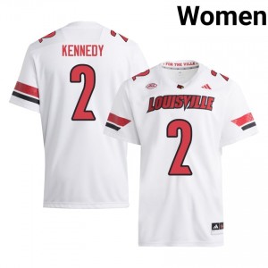 #2 Demeco Kennedy UofL White Jersey | Classic Stitched Women Player Football Gear 27286357