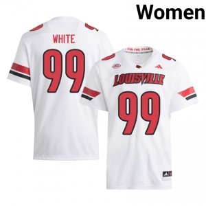 Top-Tier Dewayne White #99 UofL White Jersey | Women University Football Stitched Fan Gear 35613469