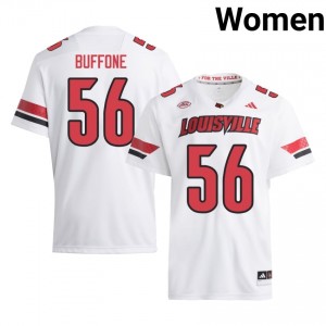 Officially Licensed Doug Buffone #56 Louisville Cardinals White Jersey | Women University Football Stitched Fan Gear 71021127