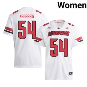 Durable Drew Kegebein #54 Louisville White Jersey | Women University Football Stitched Fan Gear 86925978