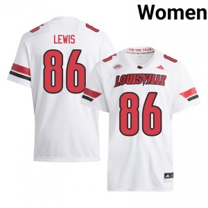 Top-Tier Elizjah Lewis #86 UofL White Jersey | Women University Football Stitched Fan Gear 88961926