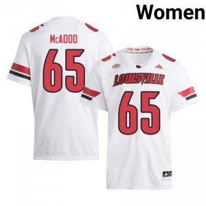 Officially Licensed Ellis McAdoo #65 UL Cardinals White Jersey | Women University Football Stitched Fan Gear 86796014