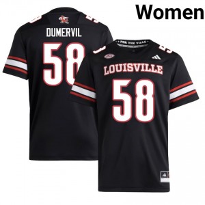 #58 Elvis Dumervil Louisville Cardinals Black Jersey | Authentic Embroidery Women Player Football Gear 48529659