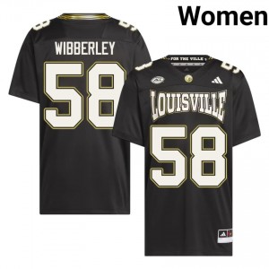 Black Evan Wibberley #58 UofL For the Ville Jersey | Women High School Football Limited Stitched 42089222