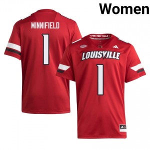 Red Frank Minnifield #1 Louisville Cardinals Jersey | Women High School Football Licensed Stitch 83926072
