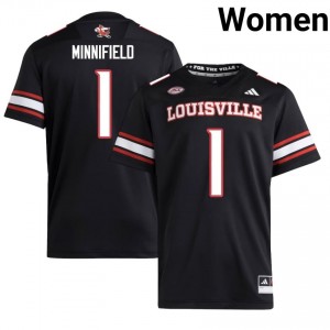Cards Frank Minnifield #1 Black Jersey | Genuine Embroidery NCAA Football Women Apparel 87149330
