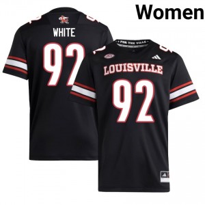 Officially Licensed Garth White #92 Louisville Cardinals Black Jersey | Women University Football Embroidery Fan Gear 70870380