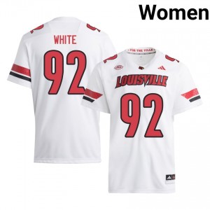 Garth White #92 Cardinals Jersey | Pro-Grade White College Football Women Stitched 20942856