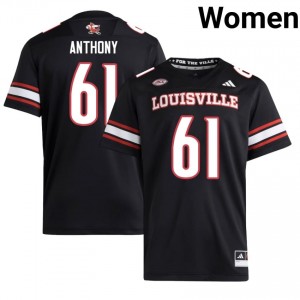 Gradey Anthony #61 Cardinals Jersey | Pro-Grade Black College Football Women Embroidery 25495348