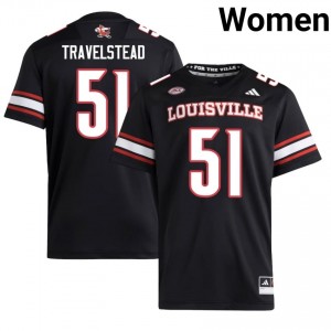 Hayden Travelstead #51 UL Cardinals Jersey | Iconic Black College Football Women Embroidery 75967809