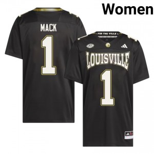 Cardinals Jabari Mack #1 Black For the Ville Jersey | Premium Stitched NCAA Football Women Apparel 98900056