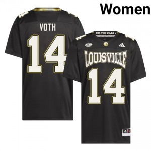 Jackson Voth #14 Cards For the Ville Jersey | Gameday Black College Football Women Stitched 39926701