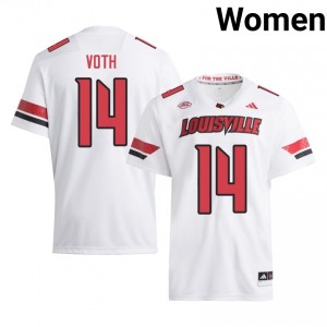 Jackson Voth #14 Cardinals Jersey | Pro-Grade White College Football Women Stitched 97670644