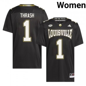 Elite Thread Jamari Thrash #1 Cards Black For the Ville Jersey | Women University Football Stitched Fan Gear 43084062