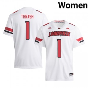 #1 Jamari Thrash Cardinals White Jersey | Classic Stitched Women Player Football Gear 65135852