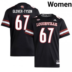 #67 James Glover-Tyson UL Cardinals Black Jersey | Authentic Embroidery Women Player Football Gear 43691942