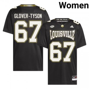 Top-Tier James Glover-Tyson #67 UofL Black For the Ville Jersey | Women University Football Stitched Fan Gear 90164254