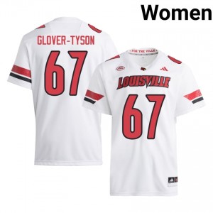 White James Glover-Tyson #67 UofL Jersey | Women High School Football Limited Stitched 29035912