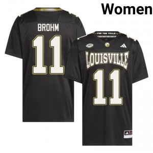 #11 Jeff Brohm Louisville Black For the Ville Jersey | Elite Stitched Women Player Football Gear 60808563