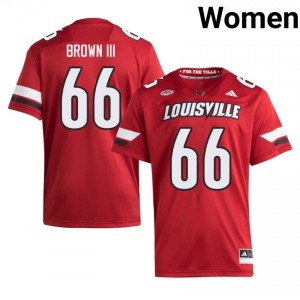 Red Johnnie Brown III #66 Cardinals Jersey | Women High School Football Limited Swen 38986572