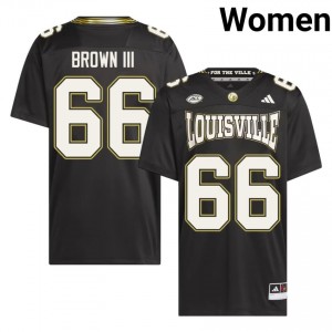 Durable Johnnie Brown III #66 Cardinals Black For the Ville Jersey | Women University Football Stitched Fan Gear 69241445