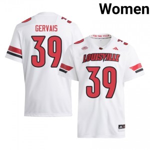 Top-Tier Jordan Gervais #39 UofL White Jersey | Women University Football Stitched Fan Gear 56928490