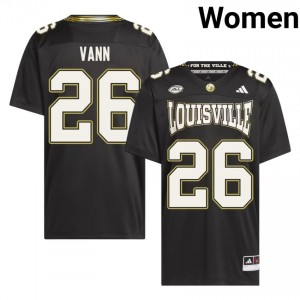 Elite Thread Jordan Vann #26 Cards Black For the Ville Jersey | Women University Football Stitched Fan Gear 43606684