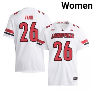 #26 Jordan Vann Cardinals White Jersey | Classic Stitched Women Player Football Gear 67172046